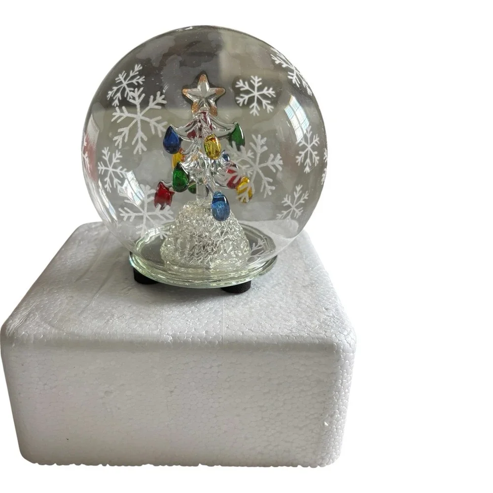 Handblown LED Glass Globe Christmas Tree Color Changing Lights Box 5